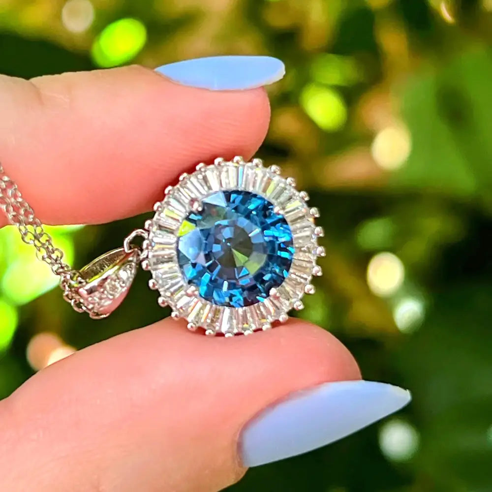 Sunburst Necklace - London Blue Topaz Necklaces Handmade Handcrafted