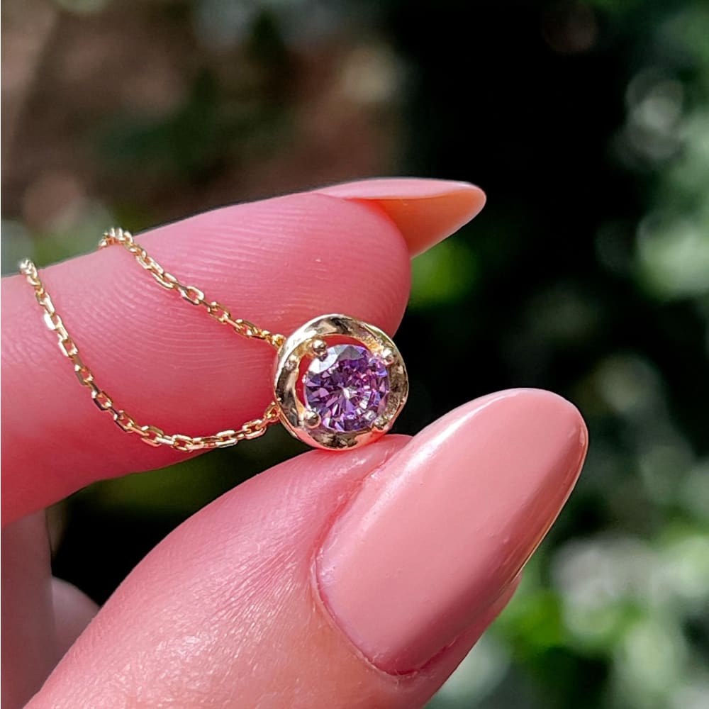Swirl Necklace - Amethyst Necklaces Handmade Handcrafted