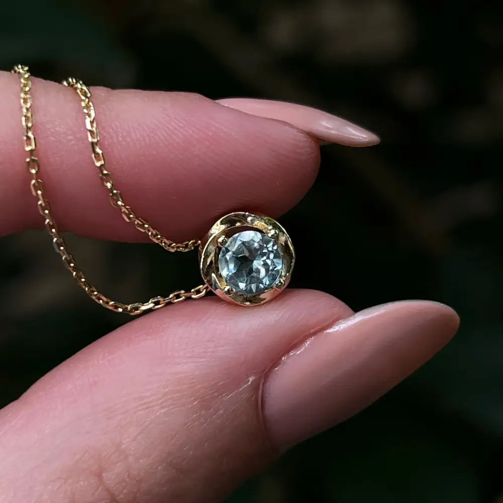 Swirl Necklace - Aquamarine Necklaces Handmade Handcrafted