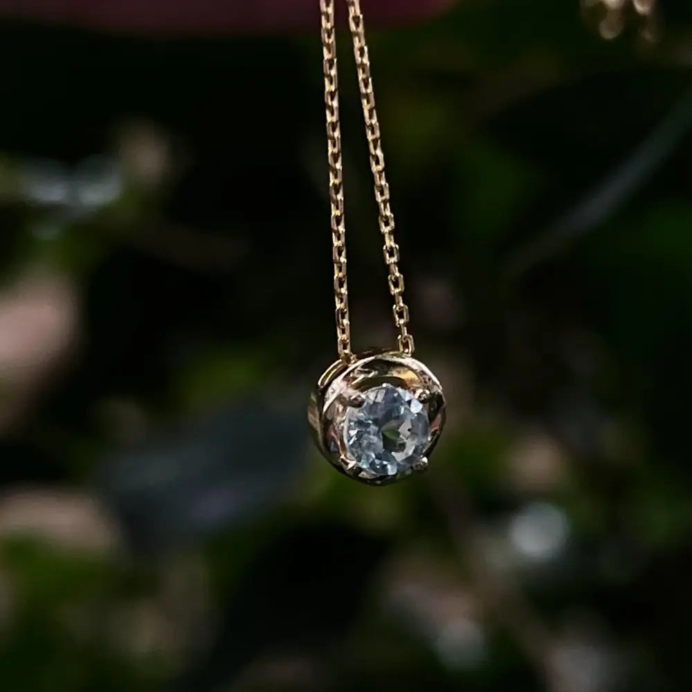 Swirl Necklace - Aquamarine Necklaces Handmade Handcrafted