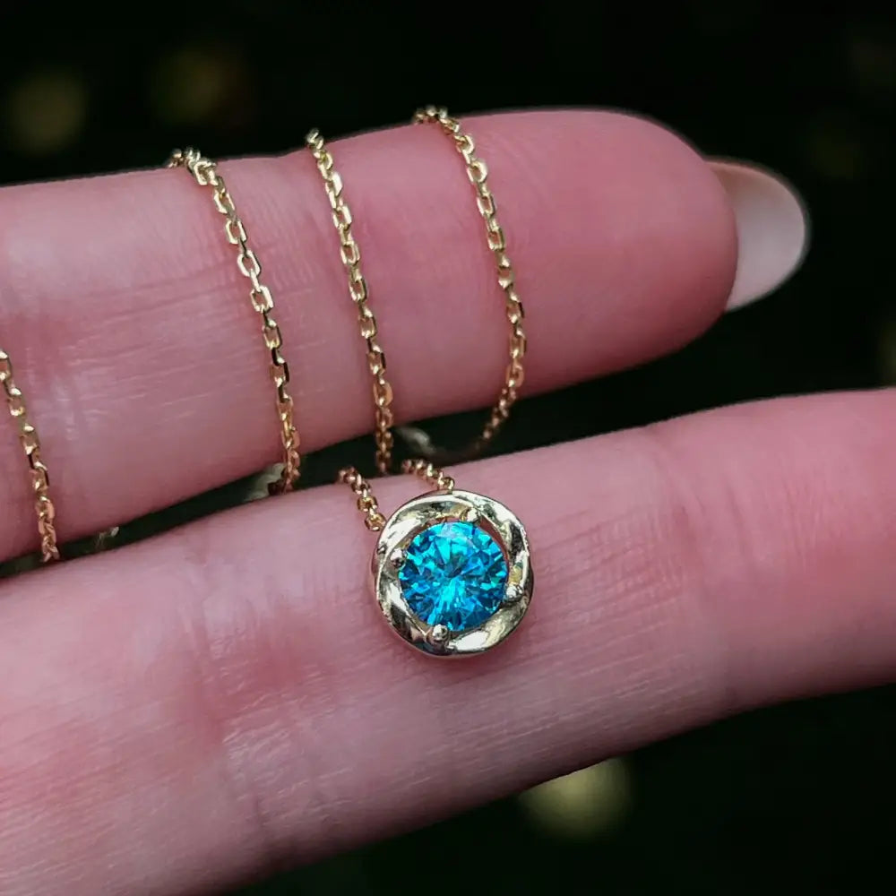 Swirl Necklace - Blue Topaz Necklaces Handmade Handcrafted