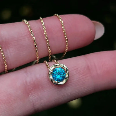 Swirl Necklace - Blue Topaz Necklaces Handmade Handcrafted