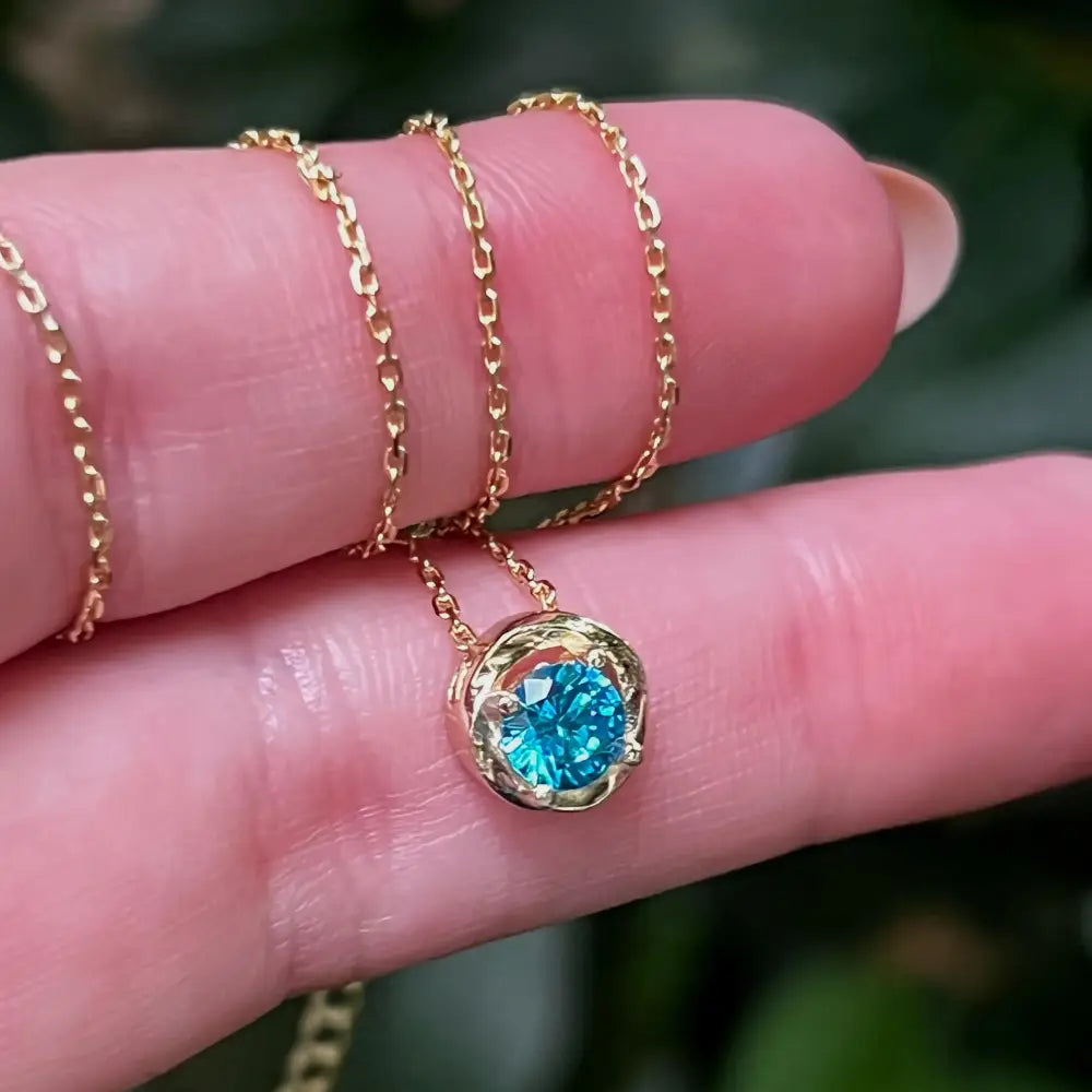 Swirl Necklace - Blue Topaz Necklaces Handmade Handcrafted