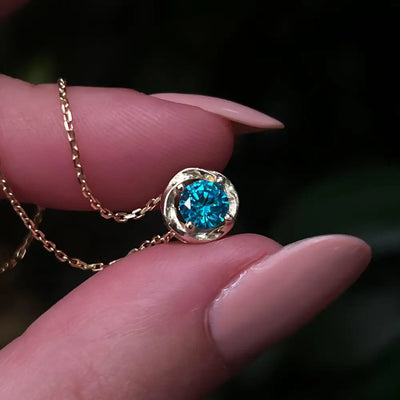 Swirl Necklace - Blue Topaz Necklaces Handmade Handcrafted