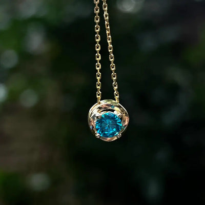 Swirl Necklace - Blue Topaz Necklaces Handmade Handcrafted