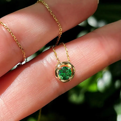Swirl Necklace - Emerald Necklaces Handmade Handcrafted