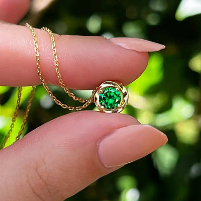 Swirl Necklace - Emerald Necklaces Handmade Handcrafted