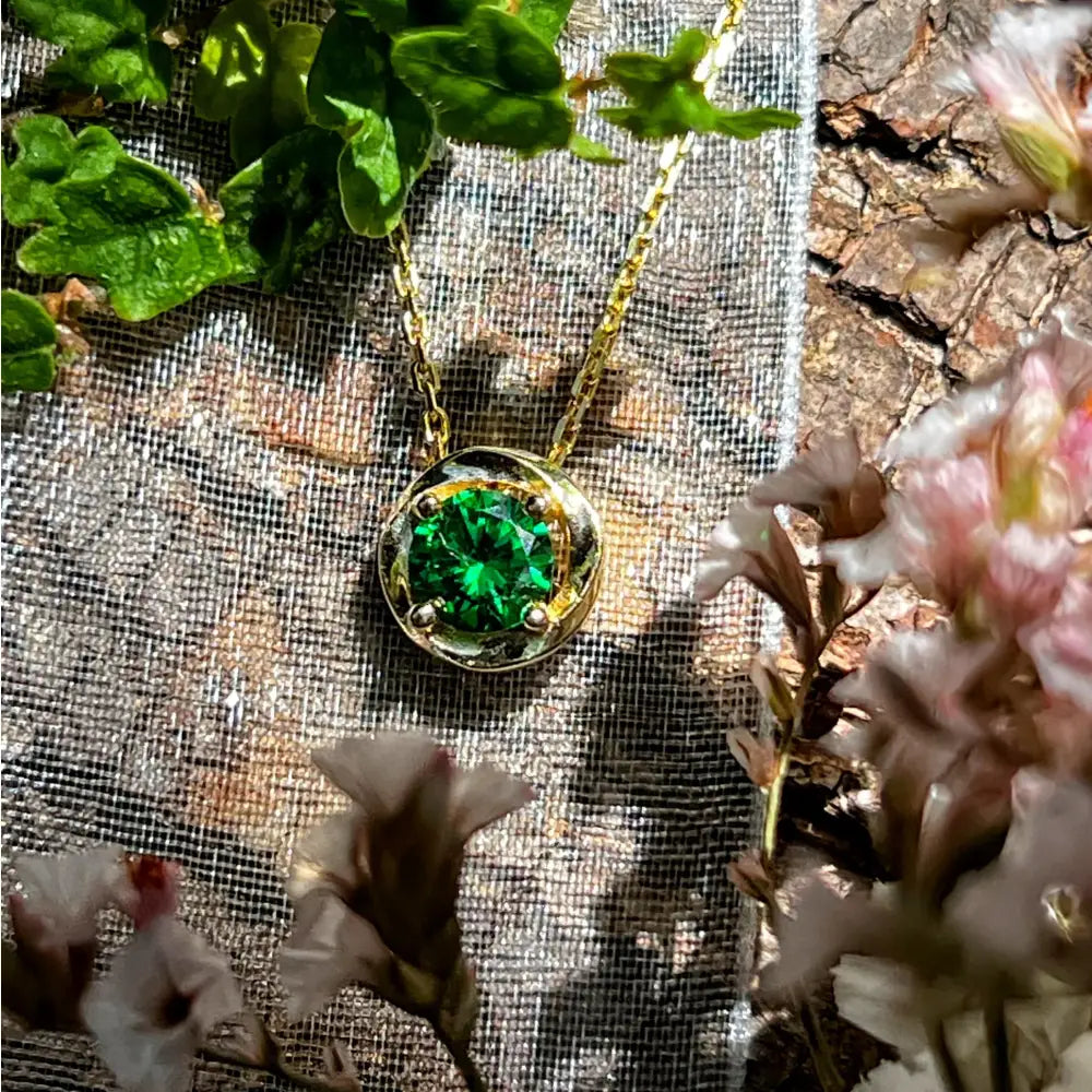 Swirl Necklace - Emerald Necklaces Handmade Handcrafted