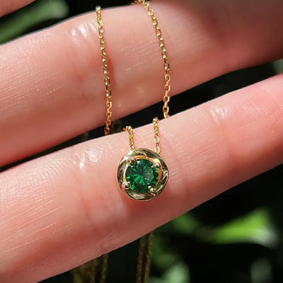 Swirl Necklace - Emerald Necklaces Handmade Handcrafted