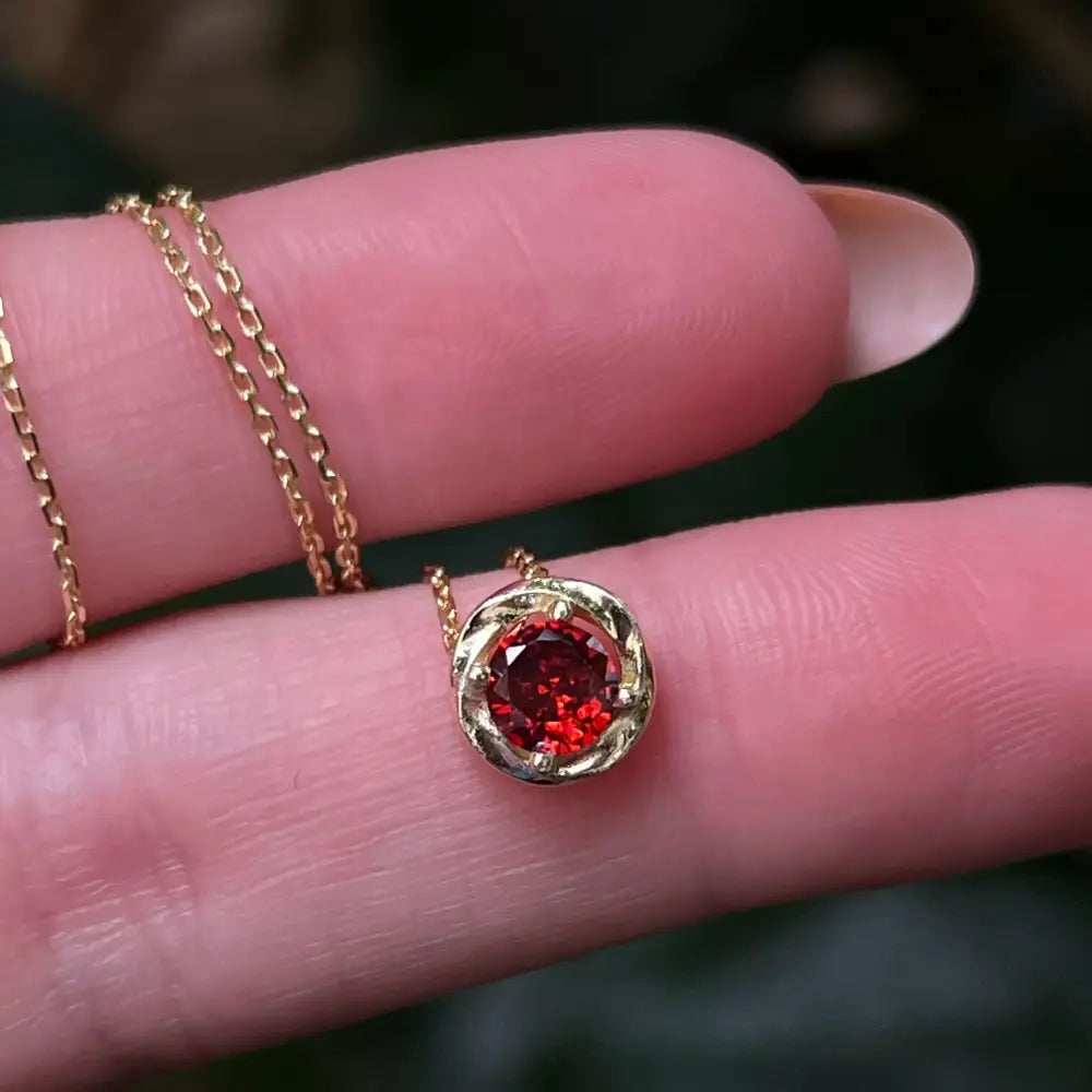 Swirl Necklace - Garnet Necklaces Handmade Handcrafted