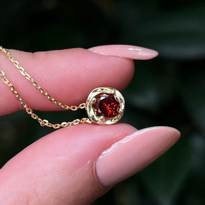 Swirl Necklace - Garnet Necklaces Handmade Handcrafted