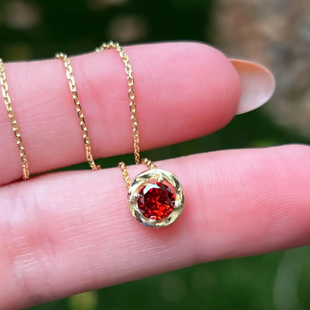 Swirl Necklace - Garnet Necklaces Handmade Handcrafted