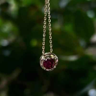 Swirl Necklace - Garnet Necklaces Handmade Handcrafted