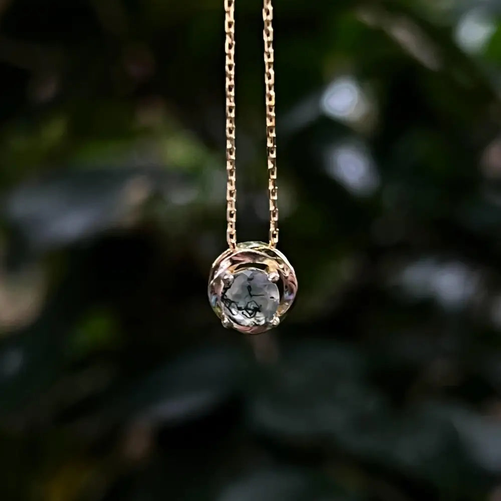 Swirl Necklace - Moss Agate Necklaces Handmade Handcrafted