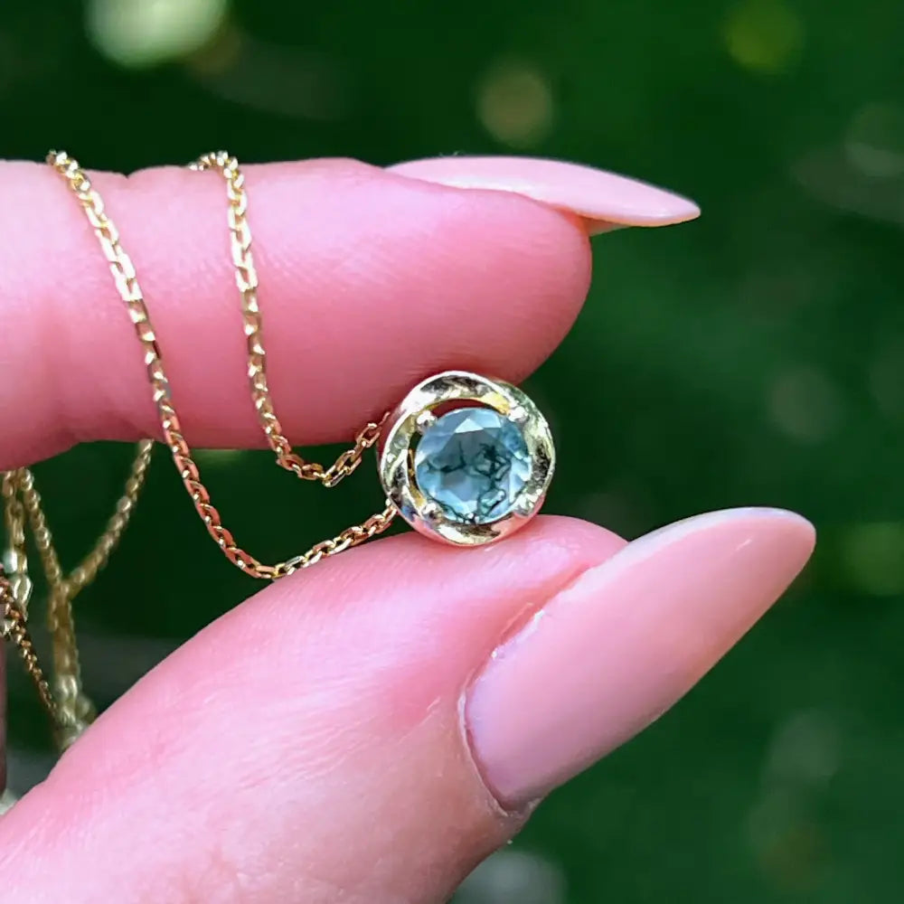 Swirl Necklace - Moss Agate Necklaces Handmade Handcrafted