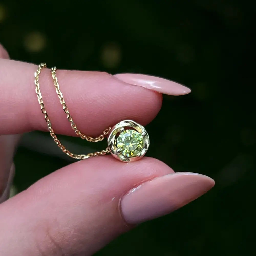 Swirl Necklace - Peridot Necklaces Handmade Handcrafted