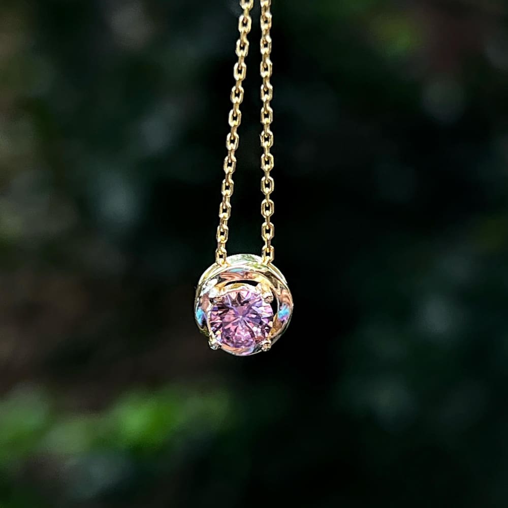 Swirl Necklace - Pink Tourmaline Necklaces Handmade Handcrafted