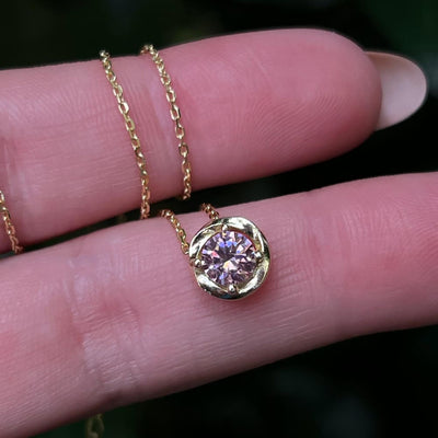 Swirl Necklace - Pink Tourmaline Necklaces Handmade Handcrafted