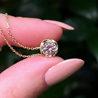 Swirl Necklace - Pink Tourmaline Necklaces Handmade Handcrafted