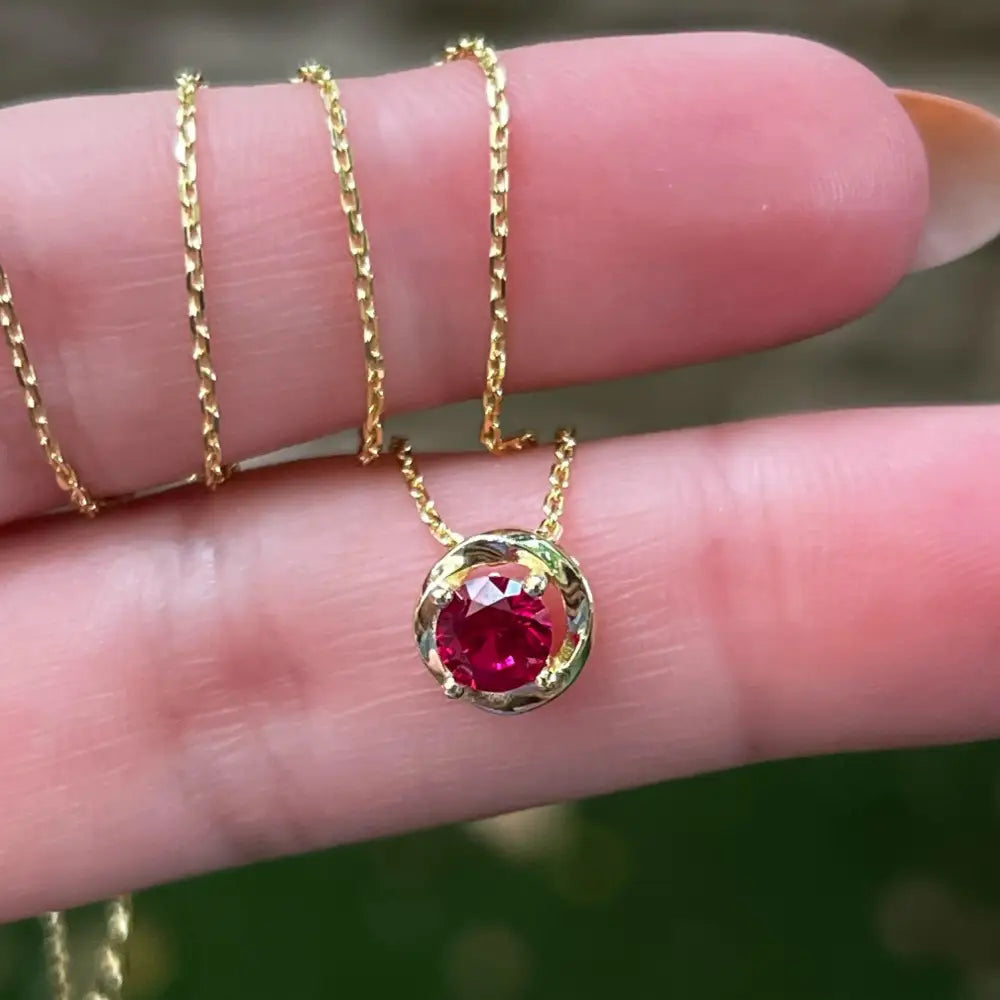 Swirl Necklace - Ruby Necklaces Handmade Handcrafted