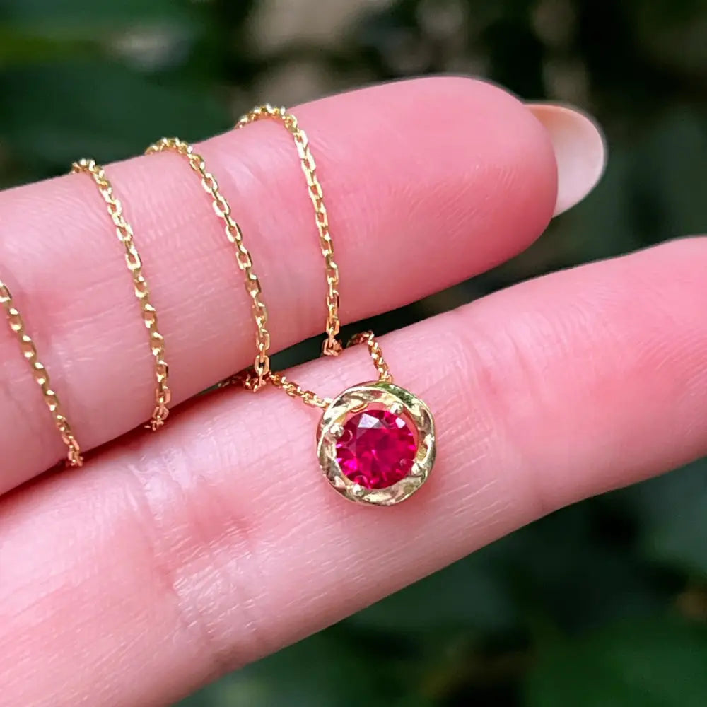 Swirl Necklace - Ruby Necklaces Handmade Handcrafted