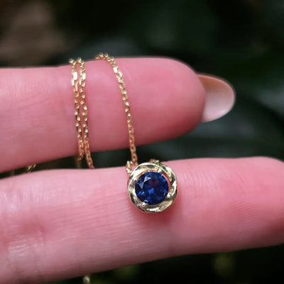Swirl Necklace - Sapphire Necklaces Handmade Handcrafted