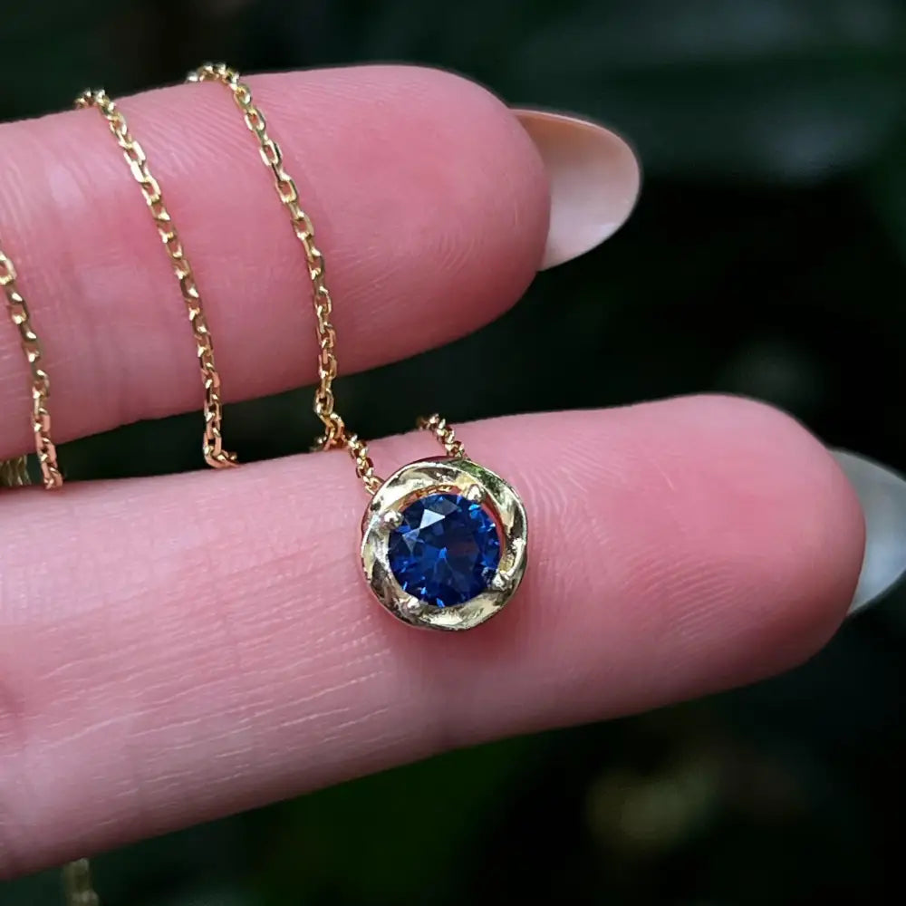 Swirl Necklace - Sapphire Necklaces Handmade Handcrafted