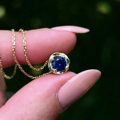 Swirl Necklace - Sapphire Necklaces Handmade Handcrafted