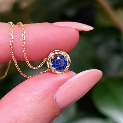 Swirl Necklace - Sapphire Necklaces Handmade Handcrafted