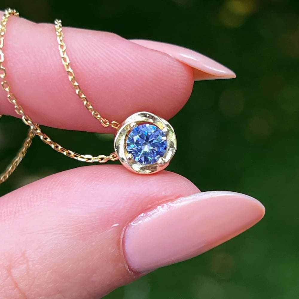 Swirl Necklace - Tanzanite Necklaces Handmade Handcrafted