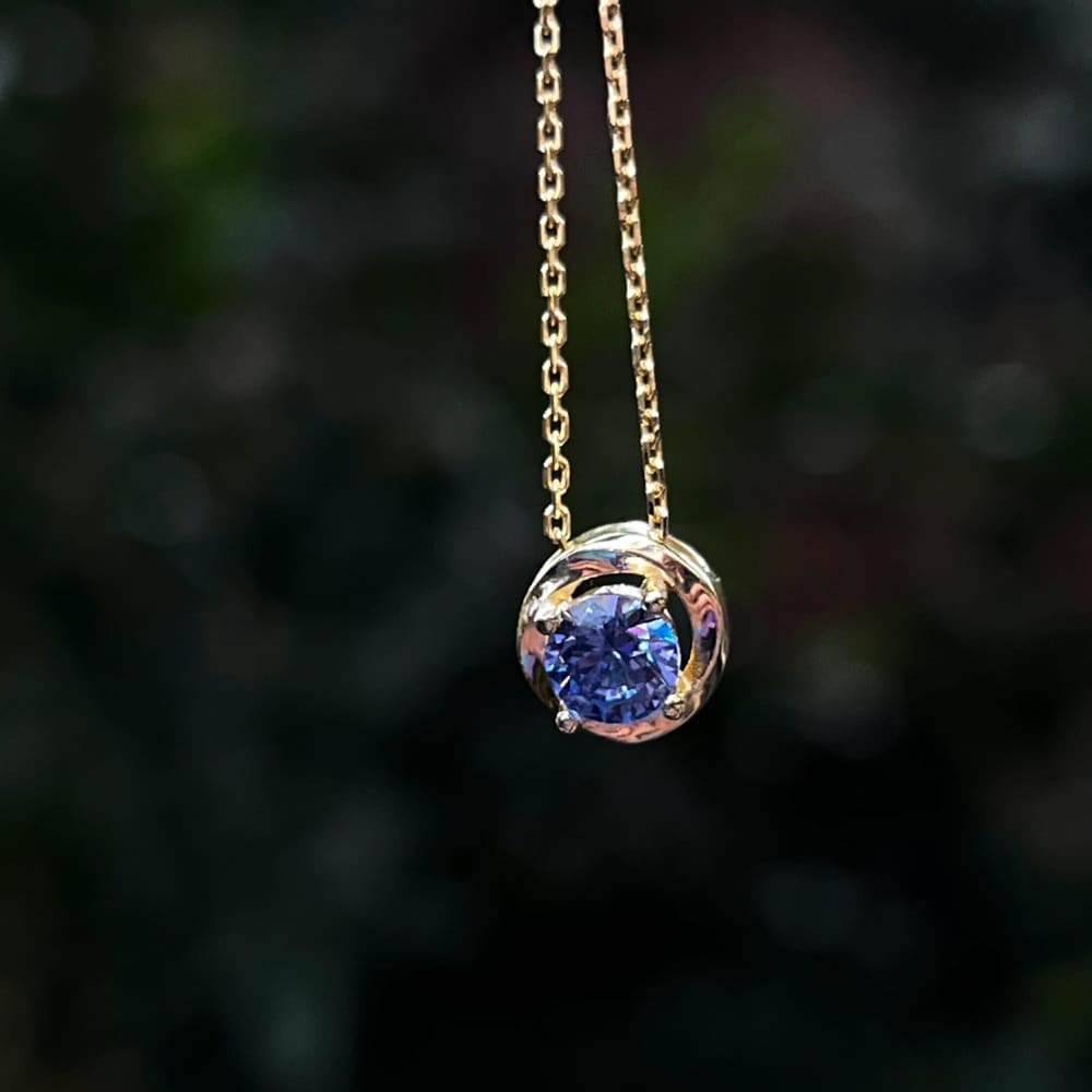 Swirl Necklace - Tanzanite Necklaces Handmade Handcrafted