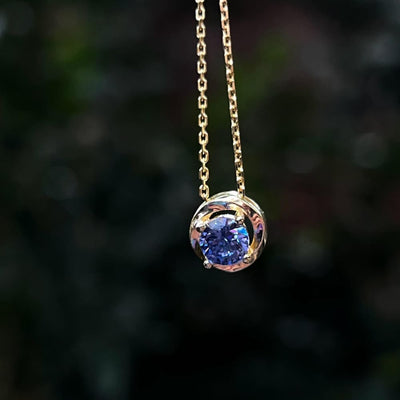Swirl Necklace - Tanzanite Necklaces Handmade Handcrafted