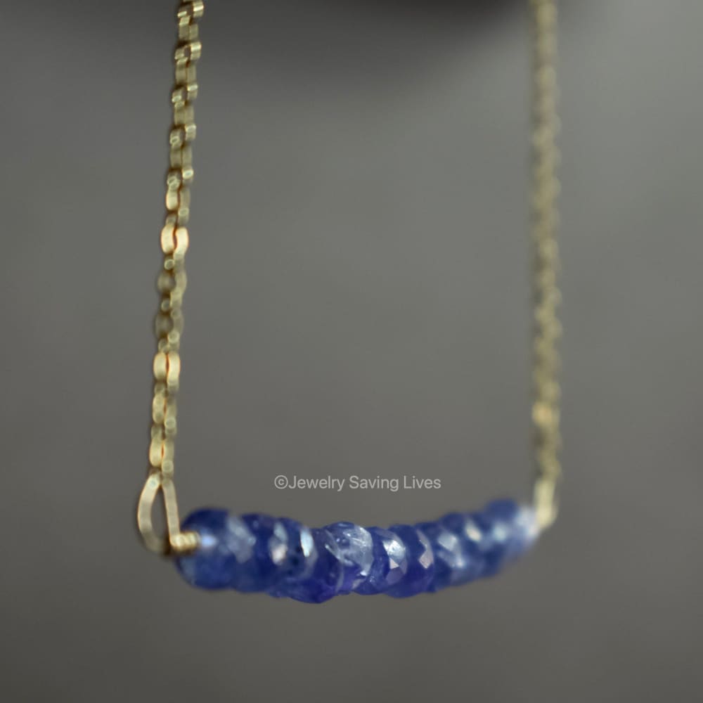 Tanzanite Bar Necklace Necklaces Handmade Handcrafted