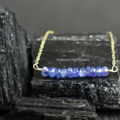 Tanzanite Bar Necklace Necklaces Handmade Handcrafted