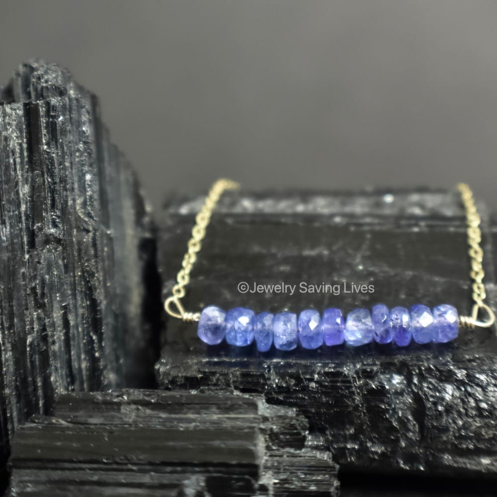 Tanzanite Bar Necklace Necklaces Handmade Handcrafted
