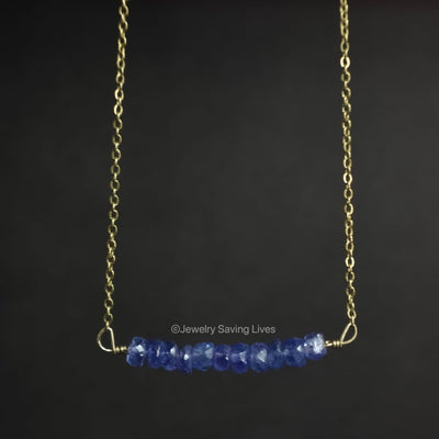 Tanzanite Bar Necklace Necklaces Handmade Handcrafted