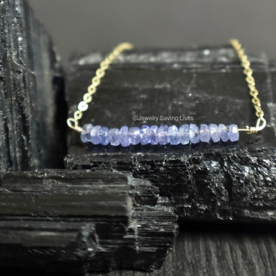 Tanzanite Bar Necklace Necklaces Handmade Handcrafted