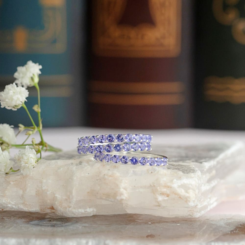 Tanzanite Half Eternity Band Rings Handmade Handcrafted