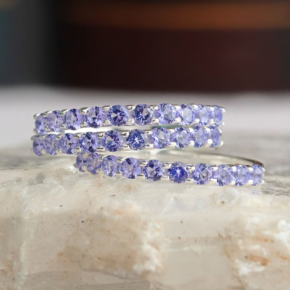 Tanzanite Half Eternity Band Rings Handmade Handcrafted