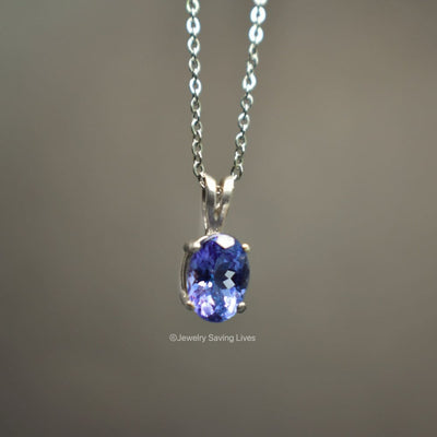 Tanzanite Oval Necklace Necklaces Handmade Handcrafted