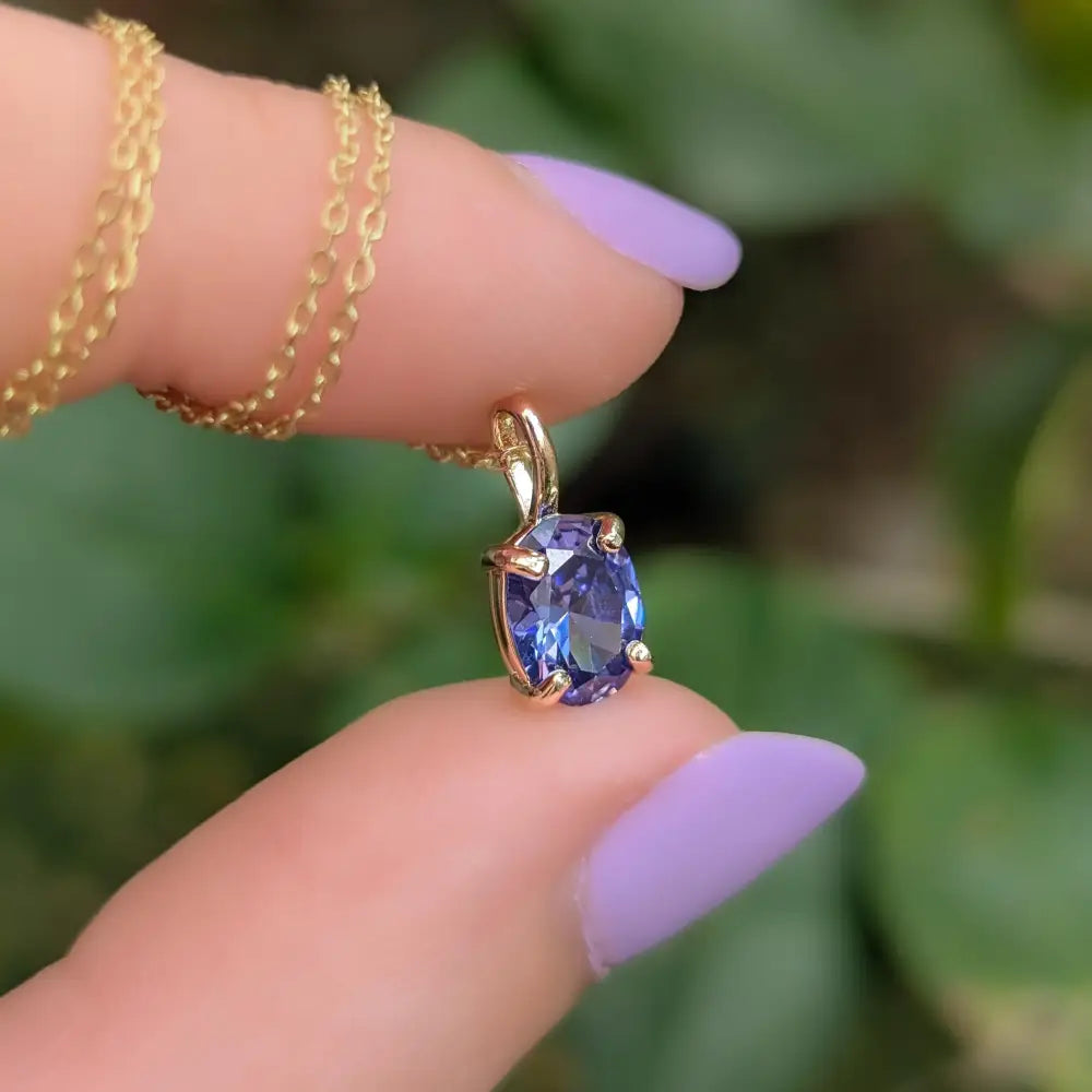 Tanzanite Oval Necklace Necklaces Handmade Handcrafted