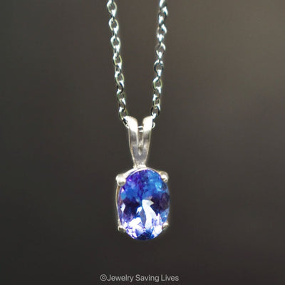 Tanzanite Oval Necklace Necklaces Handmade Handcrafted