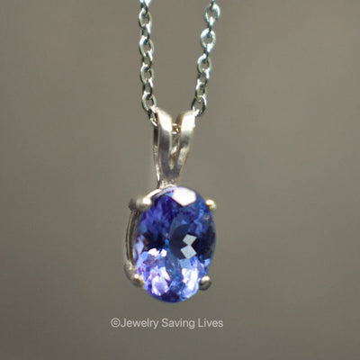 Tanzanite Oval Necklace Necklaces Handmade Handcrafted