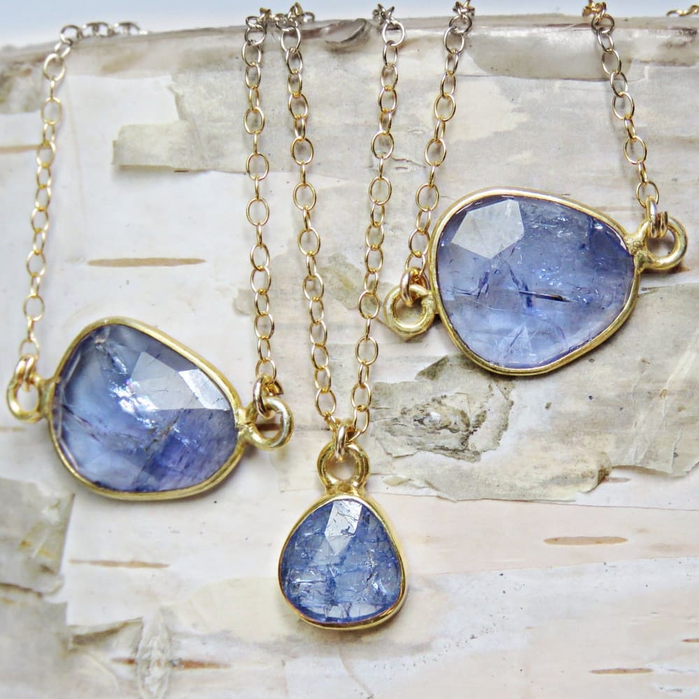 Tanzanite Slice Necklace Necklaces Handmade Handcrafted