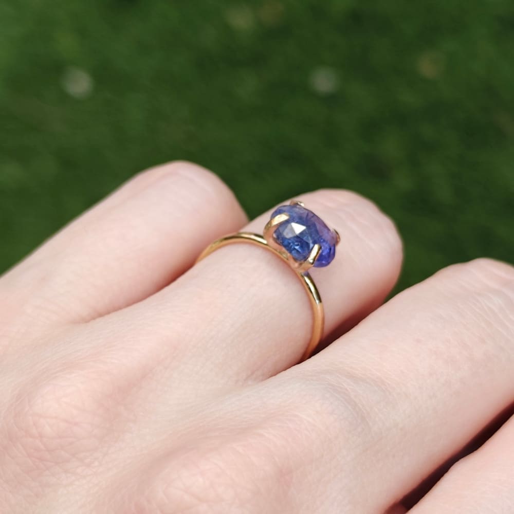 Tanzanite Slice Ring Rings Handmade Handcrafted