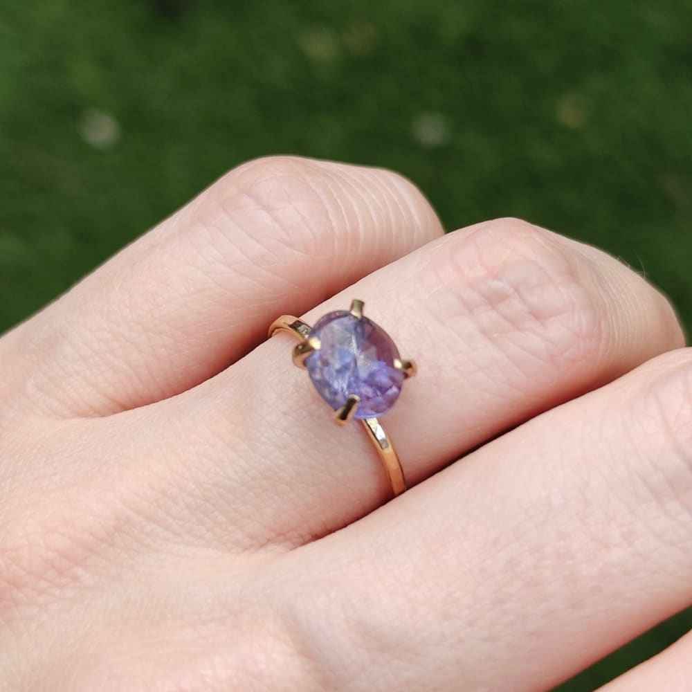 Tanzanite Slice Ring Rings Handmade Handcrafted