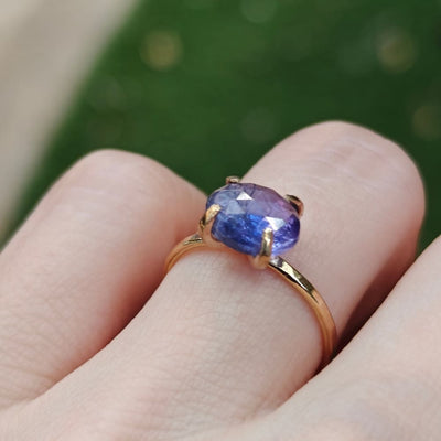 Tanzanite Slice Ring Rings Handmade Handcrafted