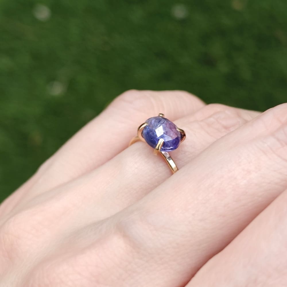 Tanzanite Slice Ring Rings Handmade Handcrafted