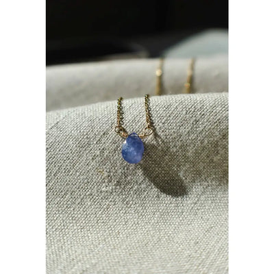 Tanzanite Teardrop Bar Necklace Necklaces Handmade Handcrafted