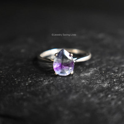 Teardrop Fluorite Ring Rings Handmade Handcrafted